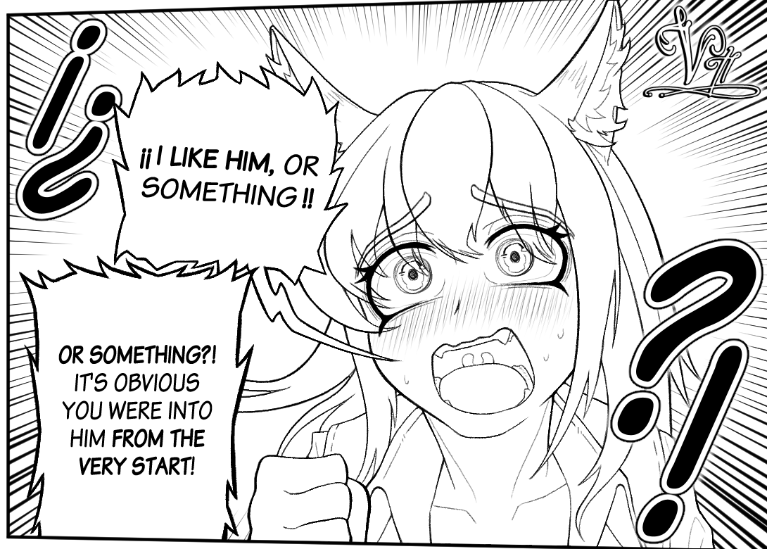 I drew a "Do Chokkyuu Kareshi x Kanojo" manga panel with my character, Catherine!