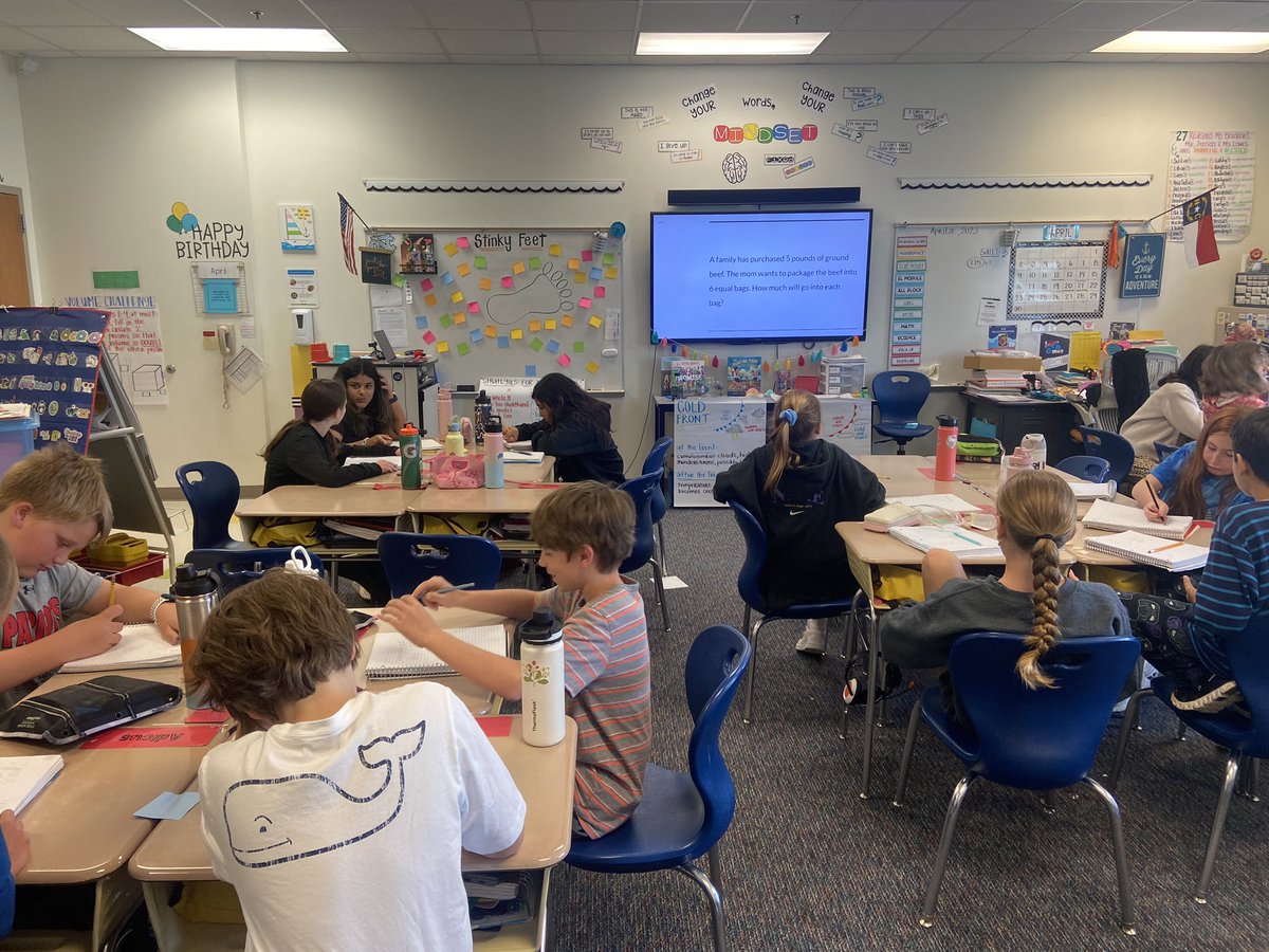 MrsBeickert's tweet photo. When your field trip is postponed, you have some extra fun in your day by playing Stinky Feet during math. 🎊 #CrushingIt @ScottsRidgeES https://t.co/o0VZP3Y8kc