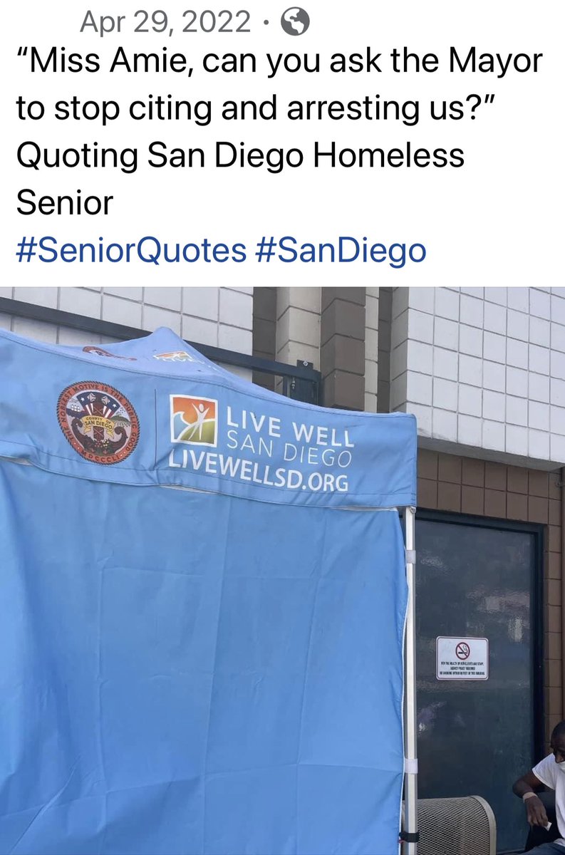 amie_zamudio's tweet photo. “Miss Amie, can you ask the Mayor to stop citing and arresting us?” Quoting San Diego Homeless Senior 
#SeniorQuotes #SanDiego https://t.co/gbIpzBSxmI