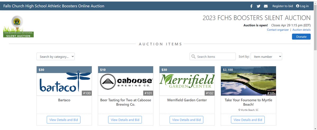 tinyurl.com/yzpdfbfn

Less than an hour to put your bids in for this year's Silent Auction for the FCHS Golf Invitational. Bid now! Bid generously. Bidding ends at 1:00 pm