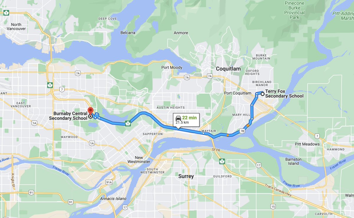 Morgan_C_Ross's tweet photo. Michael J Fox &amp; Terry Fox went to two high schools 22 minutes away from each other, Burnaby Central &amp; Port Coquitlam Secondary School.  Combined both have raised close to 2 billion dollars for health research.  Pretty darn good for some nice chaps from the Greater Vancouver area https://t.co/QovCaxpXR5