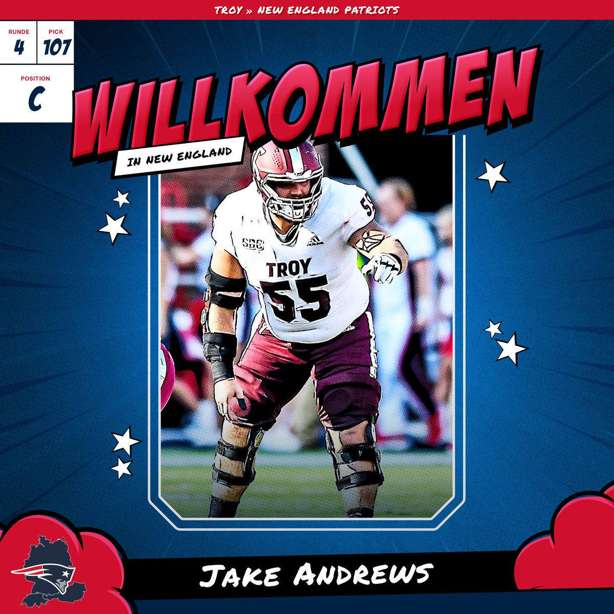 patsdeutsch's tweet photo. Unser Pick aus Hannover ist da! Mit Pick 107 holen wir Center Jake Andrews. Willkommen bei uns, Jake! https://t.co/H100cyVf8b