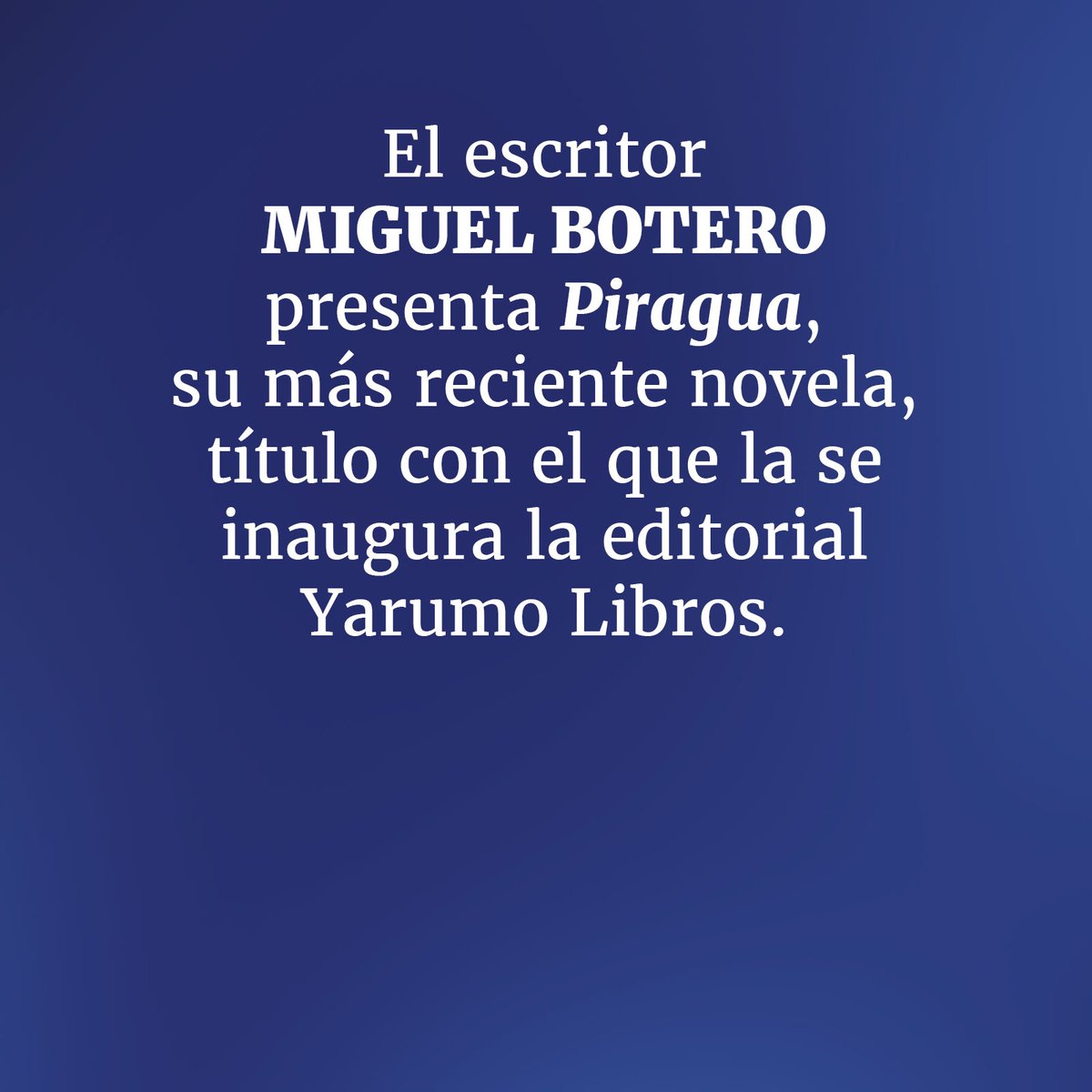 librosyletras's tweet photo. #Entrevista
Con nuevo sello editorial, Miguel Botero habla de su libro “Piragua” @YarumoLibros
Por: Daniela Castillo @DaniManosTv
Entrevista completa: https://t.co/zYwNI5gaJR
#literatura #escritores #santiagoespinosa #miguelbotero #librosyletras #piragua #yarumolibros https://t.co/edz804S1Wa