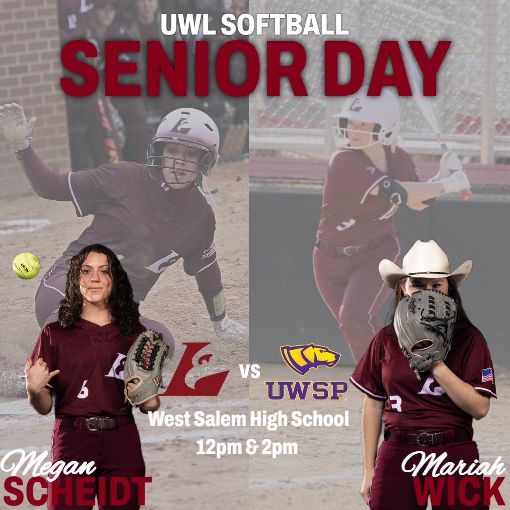 UWLAthletics's tweet photo. @UWLSOFTBALL celebrates the careers of seniors Megan Scheidt and Mariah Wick. Thank you for all you have done for Eagle softball and the athletic department. We wish you the best as you begin the next phase of your journey.
#SoarUWLEagles https://t.co/FsQgwI60xP