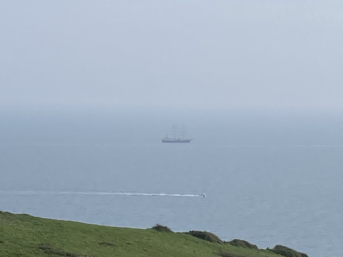 Bit murky but there is a three-masted sailing ship - honest! #Dorset on its way to #visitweymouth