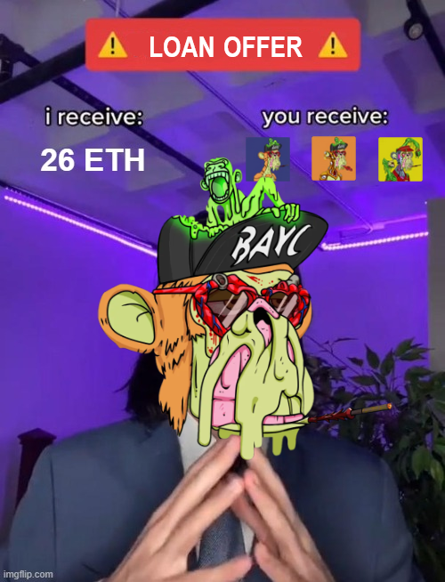 the_x2y2's tweet photo. A highly cultured MAYC holder just collateralized 3 of their mutants for a total of 26 ETH in loans with X2Y2! 💥 

https://t.co/X9zR83GdFA https://t.co/CzEsNXUlDc