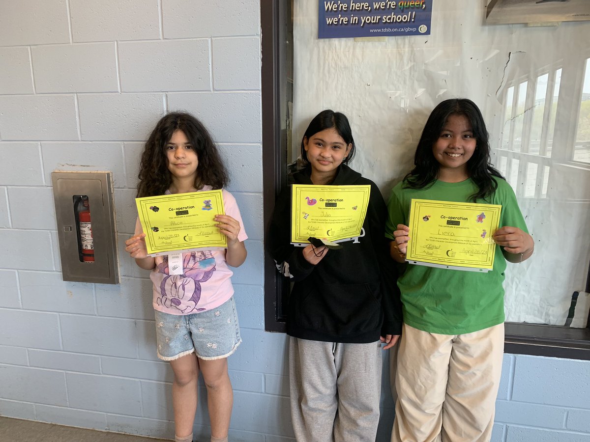 Congrats to our very cooperative Character Ed winners!