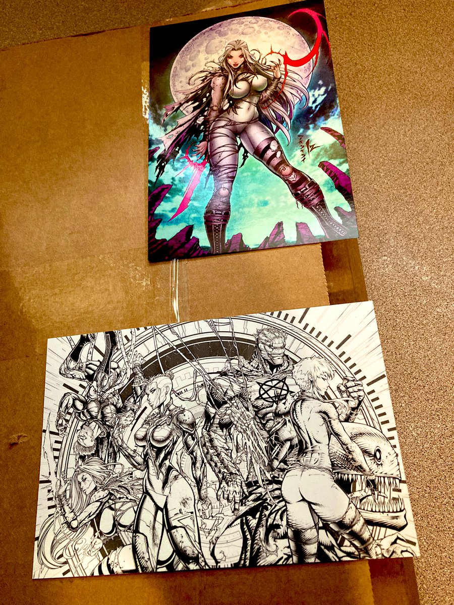 HellsSpawnWorld's tweet photo. Yesterday the mail man dropped this off for me. A copy of #MetalShade 1,2 & 0. By my buddy @insidious_izik and his lovely partner #AlexaLo. I normally don’t do Kickstarter but for their art I had to. #indiecomics #comics #IronAge #ComicsGate #comicbooks #WeWillWin #RippaVerse https://t.co/F02VgVg0J8