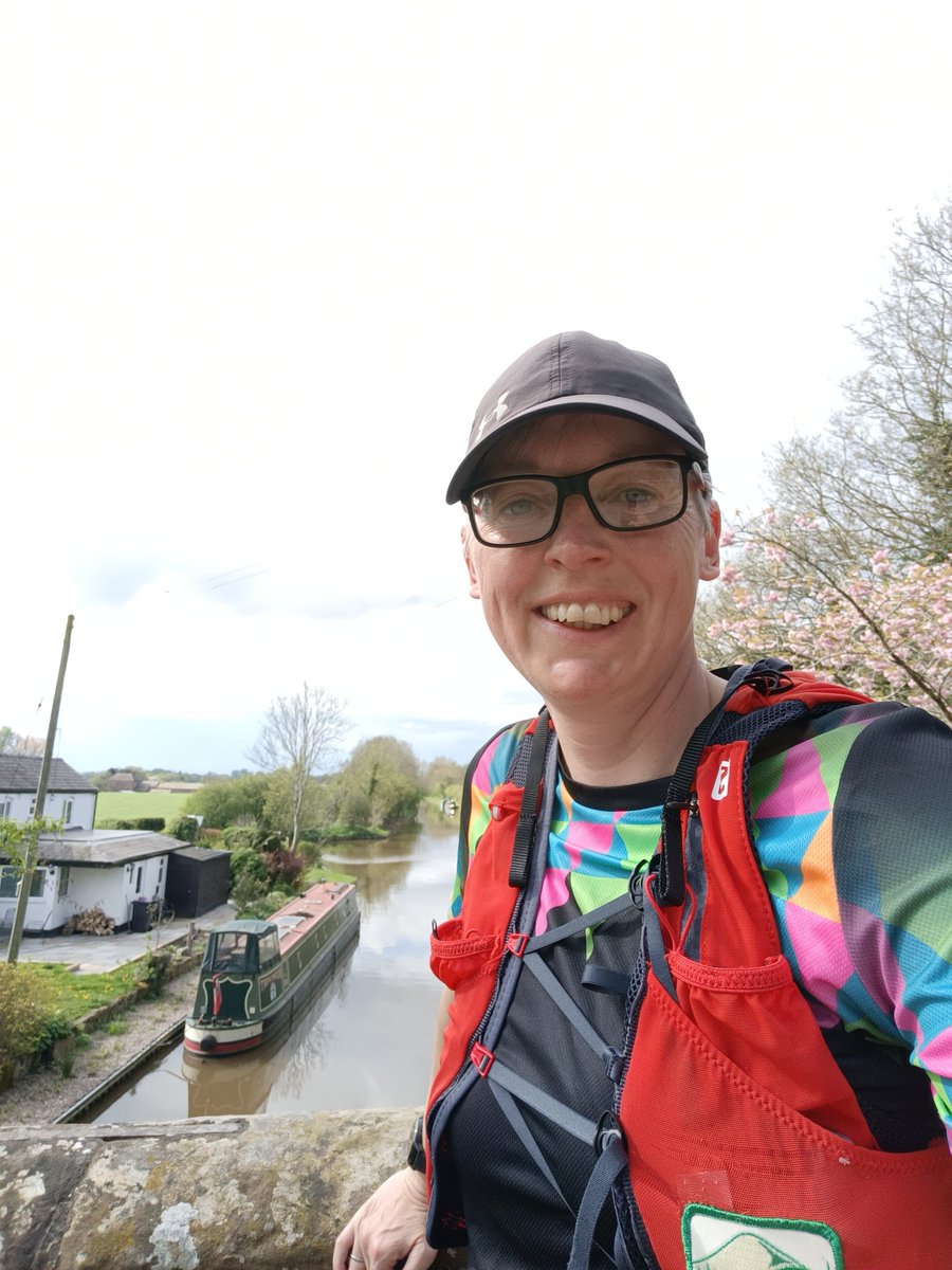 KarenDurber's tweet photo. Adderley locks, Norton in Hales circular 14.3km today. A little stop start with navigation 🧭 and helped a local farmer find his Labrador. A happy ending for everyone 🐶🐾🏃♀️ #running #runr #run #trailrun #canal #Shropshire #monkeysox #weekendrun @runr_uk @absolute360 @hoka https://t.co/ts9HyaUhjE