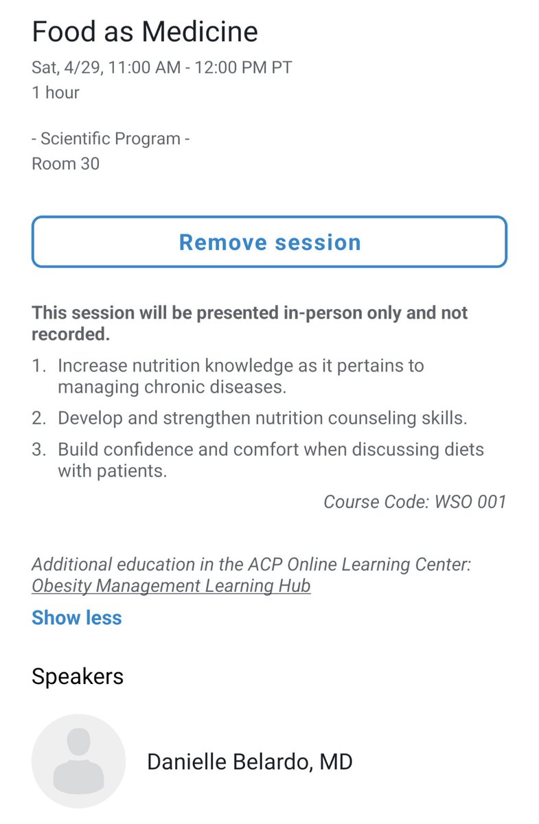 This is the last CRFM-led scientific session during #IM2023 - Food as Medicine!

Please join us and learn the up-to-date evidence related to this important yet underrepresented concept!

@ACPIMPhysicians
#ACPResFel
