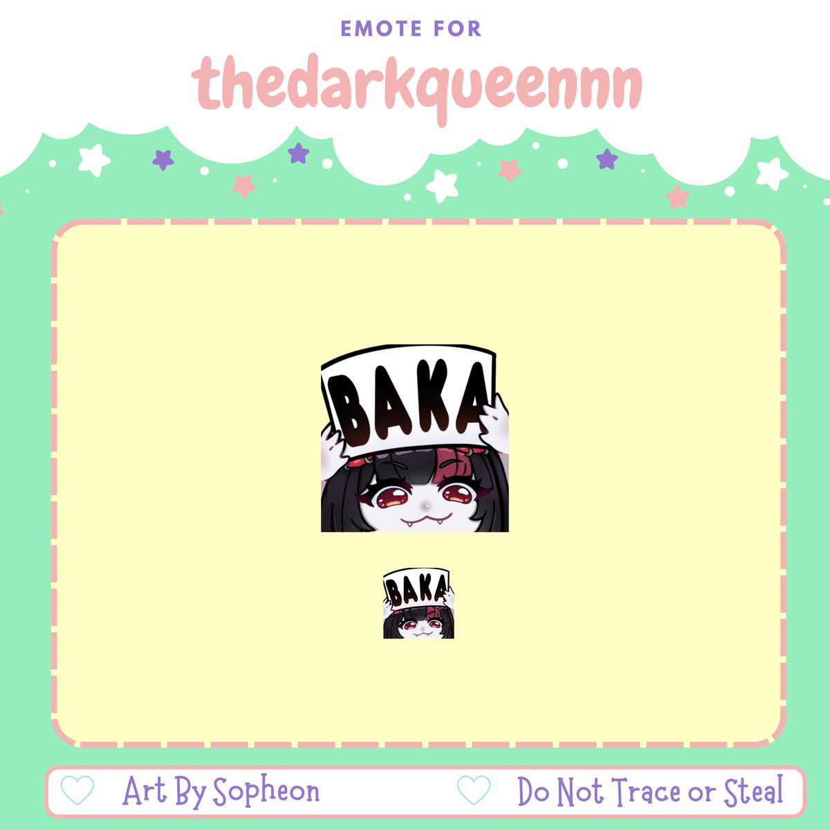 A chibi and an emote for <a href="/thedarkqueennn/">TheDarkQueennn💜</a>,
 thank you for commissioning me!💜

⭐️🌈Likes, comments &amp; RT's are greatly appreciated!!🌈⭐️
#emotes  #TwitchEmoteArtist  #commissionsopen #twitchaffiliate #twitchemote