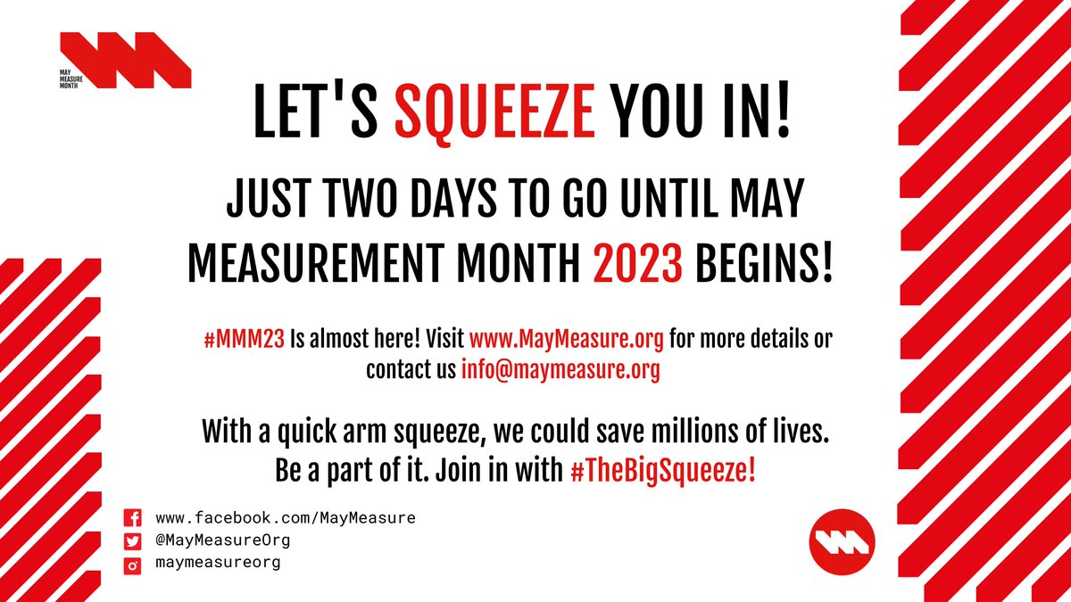 Just two days to go until #MMM23 kicks off! Check out our website for more info MayMeasure.org and follow this year's campaign on Facebook facebook.com/Maymeasure on Twitter x.com/MayMeasureOrg Instagram instagram.com/maymeasureorg/ and LinkedIn linkedin.com/company/may-me…