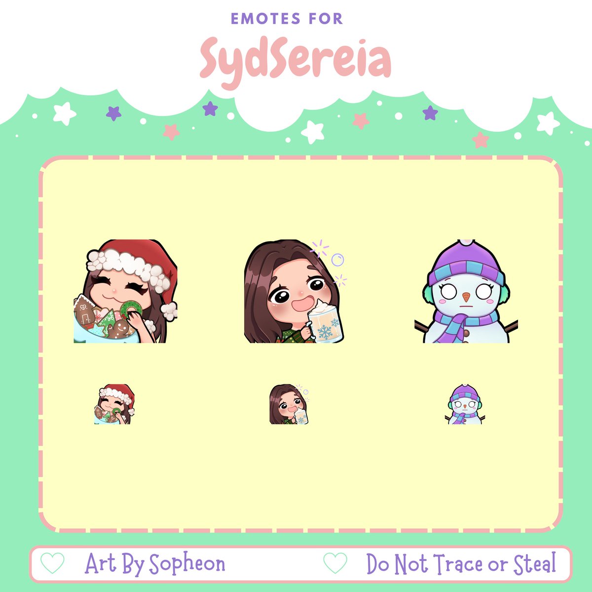 Uploading christmas emotes in May (criminal I know😅)

Thank you <a href="/SydSereia/">Squidney</a> for commissioning me!💜

⭐️🌈Likes, comments &amp; RT's are greatly appreciated!!🌈⭐️
#emotes  #TwitchEmoteArtist  #commissionsopen #twitchaffiliate #twitchemote