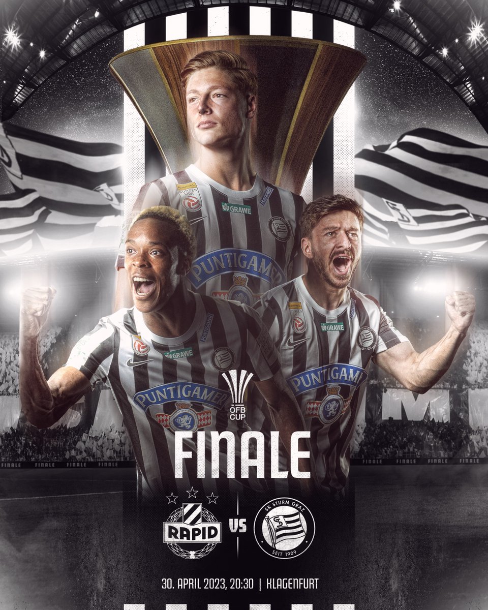 SKSturm's tweet photo. Es ist soweit! Heute steigt das große UNIQA ÖFB Cup-Finale gegen den @skrapid in Klagenfurt. 🏆  #sturmgraz #GlaubeWilleMut #SCRSTU https://t.co/jT8GBlKp0P