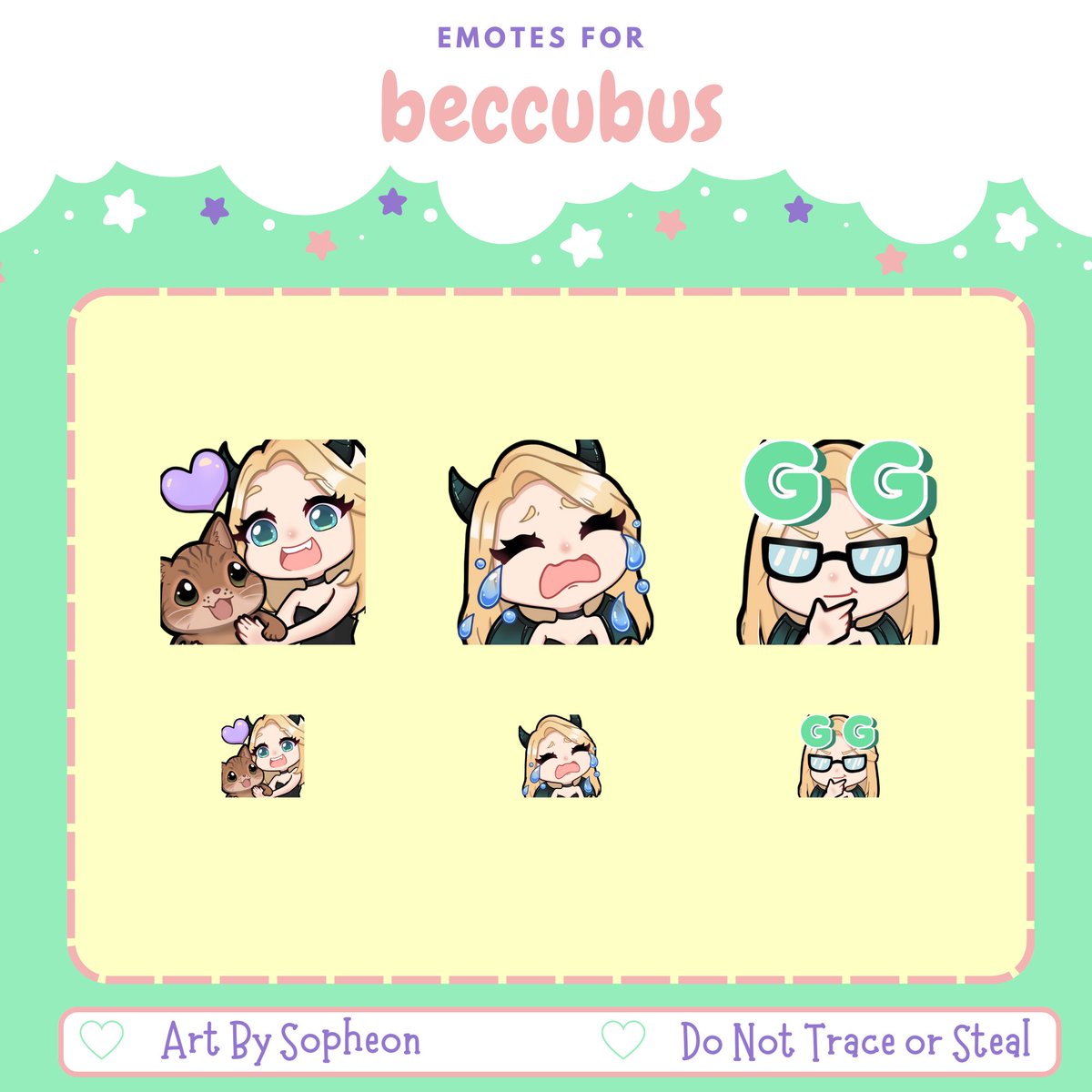 Twitch emotes for <a href="/beccubus/">Beccubus</a>,
thank you for commissioning me!💜

⭐️🌈Likes, comments &amp; RT's are greatly appreciated!!🌈⭐️
#emotes  #TwitchEmoteArtist  #commissionsopen #twitchaffiliate #twitchemote