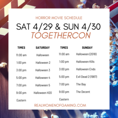 RealWomenGaming's tweet photo. TogetherCon 2023 Saturday Horror Movies:
Join Fluffy the Necromancer for Horror Movie Goodness!
1pm EST: Halloween 2
https://t.co/aWUzl9r9z3
#TogetherCon #RWOG #RealWomenOfGaming #discord #convention #discordconvention #horrormovies https://t.co/w7ZPJUZpM8
