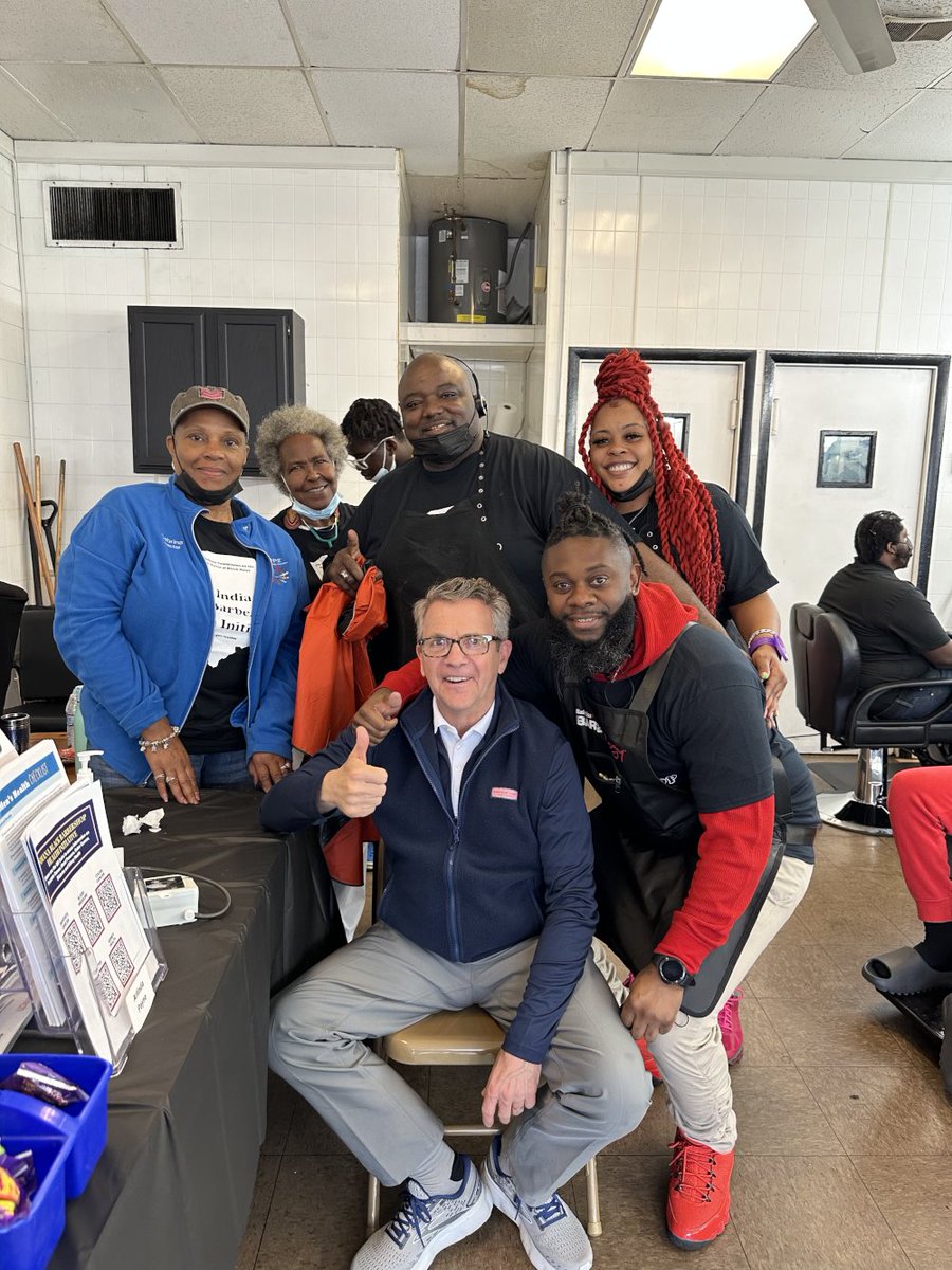 Visiting Fila's Designs and Lynch's House of Coiffure this morning for the 11th Annual Indiana Black Barbershop Health Initiative.

Stop by any of the participating barbershops for free blood pressure and blood glucose screenings, along with prostate health information.