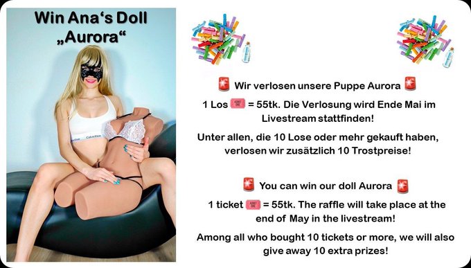 Guys! You can win this doll by buying a ticket in the Livestream starting tonight until end of May! 😍 Link