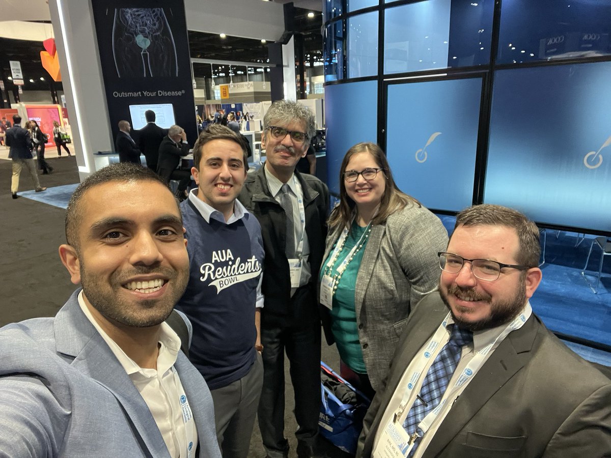 So proud of <a href="/AhmadAlZubeidi/">Ahmad AlZubaidi</a> and the whole <a href="/MidAtlanticAUA/">Mid-Atlantic Section of the AUA | MAAUA</a> Resident Bowl team on making it to the finals! #AUA23 Cheering him on were his fellow residents, <a href="/SurajPursnani/">Suraj Pursnani, MD</a> and <a href="/UroBirk/">Alexander Birk, MD</a> &amp; doctors <a href="/NStreeps/">Necole Streeper</a> and Alireza Aminsharifi!
