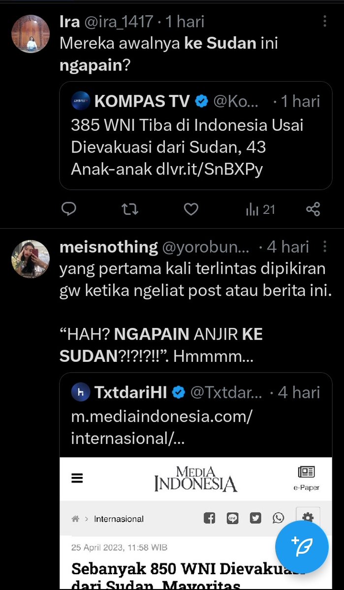 nurhasannn's tweet photo. Ngapain ke Sudan??
Kebanyakan orang akan menjawab, "untuk kuliah". 
Emang apa istimewanya kuliah di Sudan? Knp nggak ke Mesir, Maroko, Yaman, Tunisia?
Mungkin beberapa tulisan saya di bawah ini, bisa menjawab rasa penasaran antum hingga muncul pirtinyiin, "Ngapain ke Sudan?" https://t.co/izBqGfs7rK
