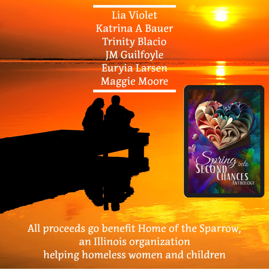 Raising money for 'Home of the Sparrow', an Illinois organization helping homeless women and children Spring Into Second Chances Anthology featuring Lia Violet, @katrinaabauer @trinityblacio JM Guilfoyle, Euryia Larsen, Maggie Moore Kindle Unlimited amazon.com/dp/B0C2NN6NZR