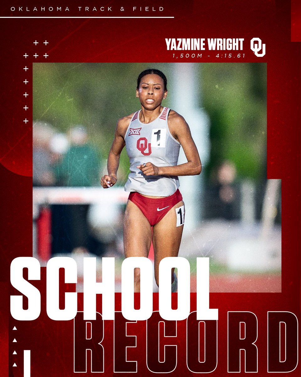 𝙔𝙖𝙯𝙢𝙞𝙣𝙚 “🐐” 𝙒𝙧𝙞𝙜𝙝𝙩

At the Oregon State High Performance Meet, Yazmine clocked a 4:15.61 in the 1,500m to win 1️⃣st place AND take down a school record that has stood since 1982‼️

#BoomerSooner