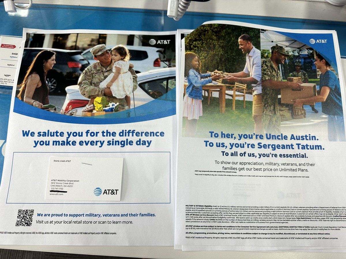 Getting ready for a flyer drop to some of our local recruiter offices! Making sure to inform our local veterans and active duty service members, and making sure to thank them for the sacrifices they have to make every day! #veterans #military  #att