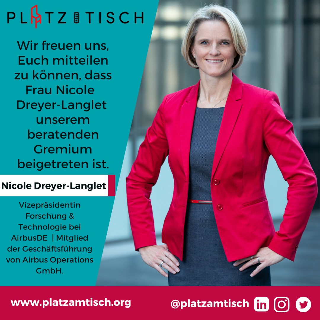 platzamtisch's tweet photo. 📢 Ankündigung |

Wir freuen uns sehr, Ihnen mitteilen zu dürfen, dass Frau Nicole Dreyer-Langlet ab sofort Mitgied unseres beratenden Gremiums bei Platz am Tisch ist.
Wir heißen die Frau Dreyer-Langlet herzlich in unserem Gremium willkommen🍀

#platzamtisch #airbus #Gremium https://t.co/zNcKo15KpP