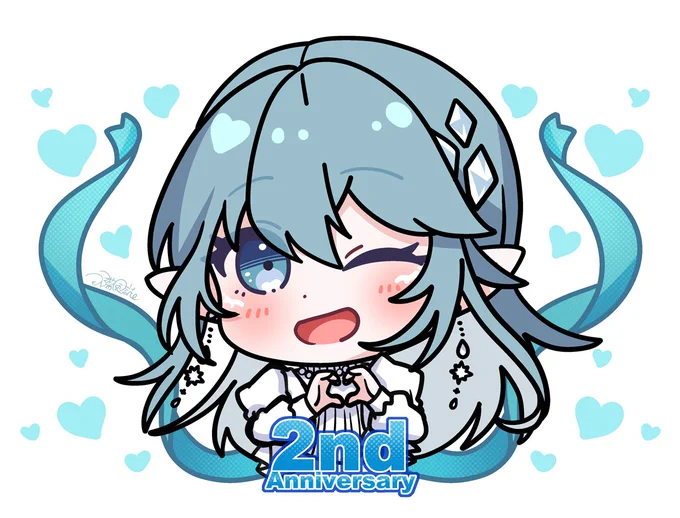 イラさん( #I_ra_meow )2周年おめでとですー! 素敵なお歌、楽しい配信、これからも楽しみにしてますー!  #いららすと