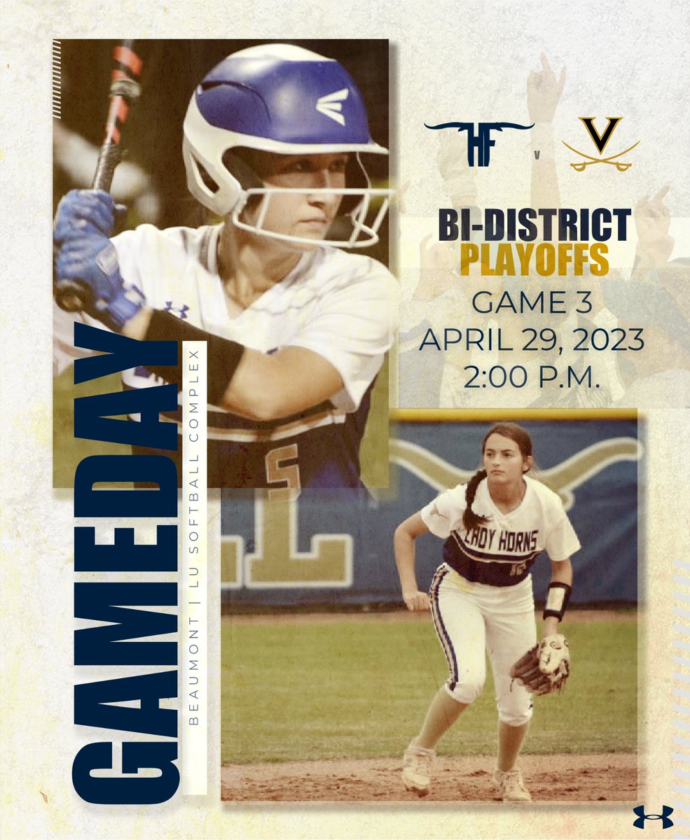 HFISD_Longhorns's tweet photo. IT'S GAMEDAY!!!

Hamshire-Fannett Softball 

Bi-District
Three-Game Series
Game 3
🆚 | Vidor
⏰ | 2:00 p.m. 
️📍 | Beaumont 
🏟 | LU Softball Complex (Lamar University)
🎟 | $8 | Tickets will only be available for purchase at the gate
(Thread)@saphirec98 #409Sports #txhssoftball https://t.co/mKMLu2DCUC