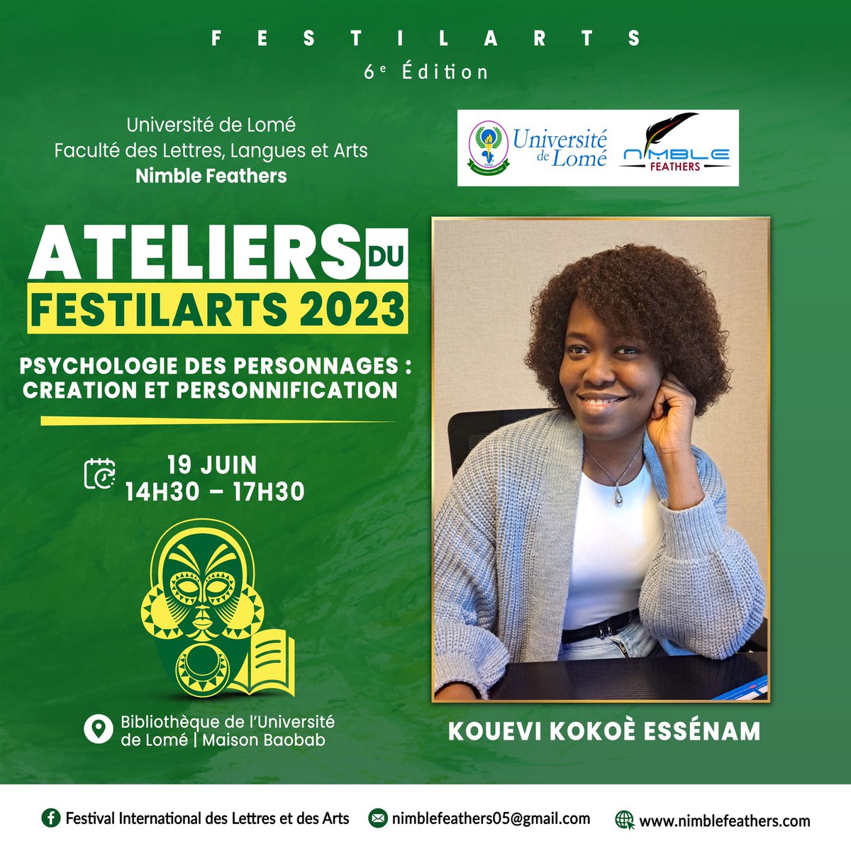 Festilarts's tweet photo. Pour participer à cet atelier, inscrivez-vous ici👉🏾 https://t.co/Pi79BTfgFZ

#Festilarts https://t.co/vjtJkwgueZ