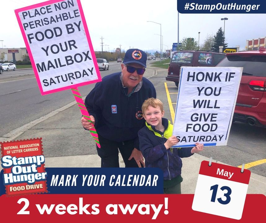 StampOutHunger's tweet photo. An estimated 34 million Americans experience food insecurity every year. You can make a difference by participating in NALC’s #StampOutHunger Food Drive, the largest one-day food drive in the country. Join us in two weeks on Saturday, May 13! https://t.co/5ibg1FUahu