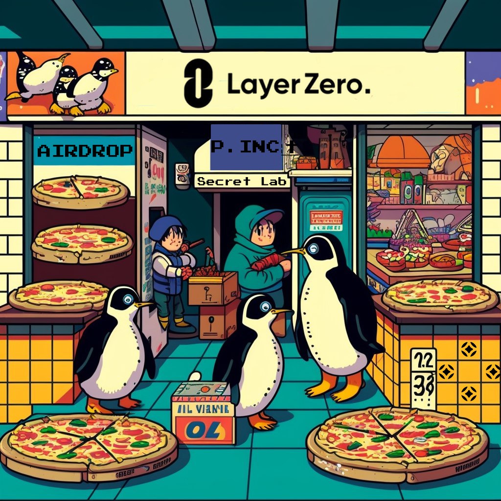 Marsmensch's tweet photo. Fell asleep after too much partying yesterday. Here's the secret: To enjoy the @LayerZero_Labs airdrop, you have to guess the secret Pellegrino pizza dough family recipe and send it to the Relayer on EACH chain. I'll have one pizza at launch, thanks for sharing @PrimordialAA🍕🍕🍕