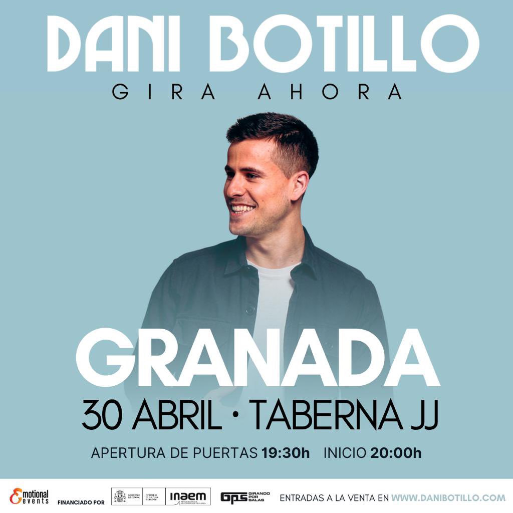 🚀 Mañana domingo 30 🗓️ acabamos la semana en la <a href="/TabernaJJ/">Juan&José</a> de Granada 🙌🏼 de la mano de <a href="/girandoporsalas/">Girando Por Salas</a> 

Entradas aquí 🎟️⬇️
emotionalevents.es/evento/dani-bo…

#GPS #nosvemosporlassalas #GirandoPorSalas #DaniBotillo #GiraAhora #Ahora #Granada #música #concierto #EmotionalEvents #Andalucía