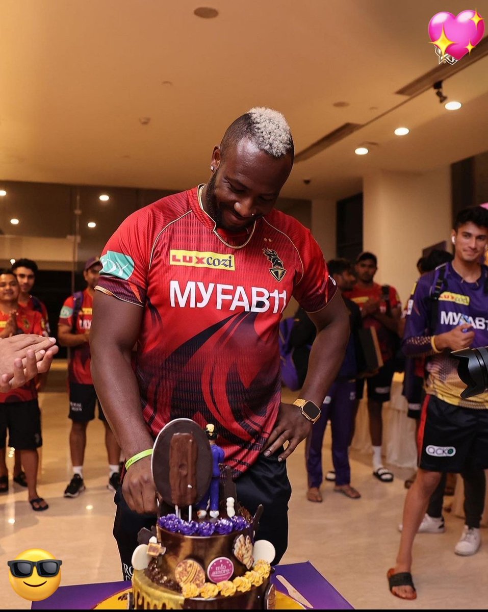 Arpan_mon85's tweet photo. #kkriders 📸 from Andre's 35th birthday celebrations!

#AmiKKR #KKR #TATAIPL2023 #KKRvGT #Gt #Trending #TrendingNow https://t.co/hJRRQpi56Q