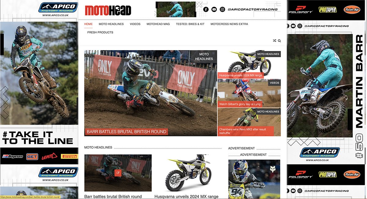 It looks like the official Martin Barr Saturday takeover on MotoHead's website today! <a href="/mbarr50/">Martin Barr</a>  <a href="/ApicoHusqvarna/">Apico Husqvarna</a>  <a href="/OnlineApico/">Apico International</a>