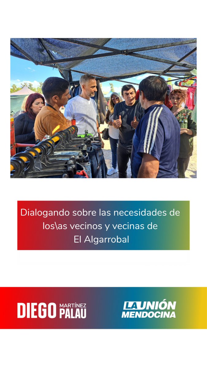 DiegoMPalau's tweet photo. Tenemos que generar las condiciones para trabajo genuino en Las Heras, por eso con @omardemarchi recorremos el Departamento  dialogando con los vecinos y vecinas. @UnionMendocina #Equipo #Honestidad #Trabajo https://t.co/R1lBI4VHko