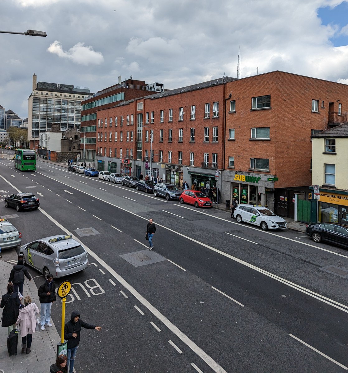 Feljin_J's tweet photo. No city centre street should have this much space for cars. Dublin City Council is drawing up plans to make more space for people on these urban highways. Amiens Street has to be included. https://t.co/XBigfD4uGc