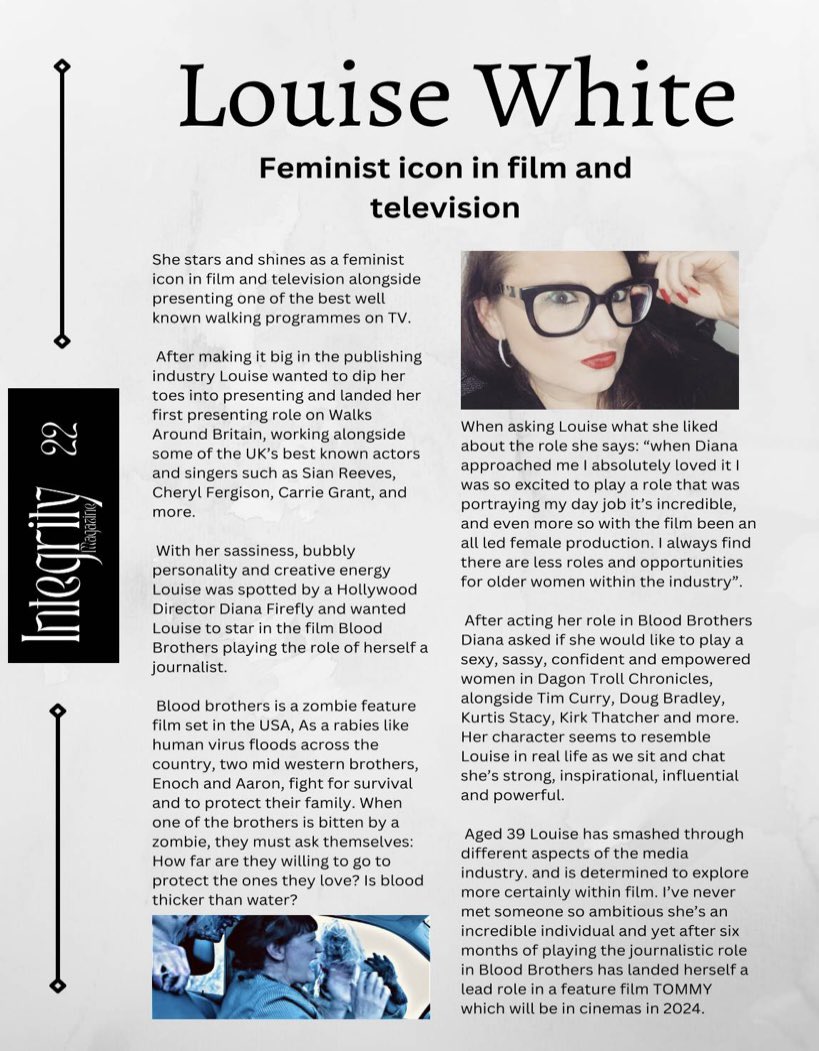 helmslou's tweet image. Thanks so much to @IntegrityMaga for my wonderful feature it’s epic I couldn’t take all the glory lol you will spot these true legends @shinysiany @CarrieGrant1 @cherylfergison1 as these are the ones  who have inspired me since day one out 1st May ❤️X #magazinelife #feature #fun
