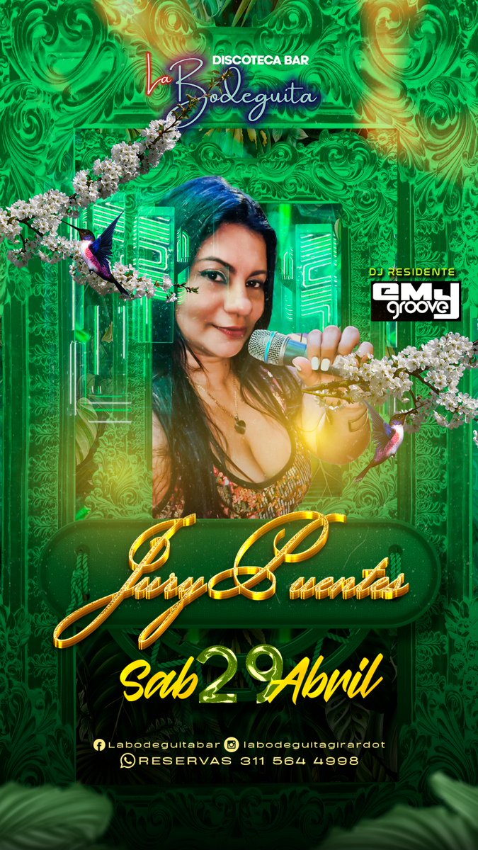 ebravo503's tweet photo. Hola Familia, hoy nos vemos en Girardot con Jury Puentes 

#DELAMANODEDIOS 

La Bodeguita Bar https://t.co/mtX76cKtpE