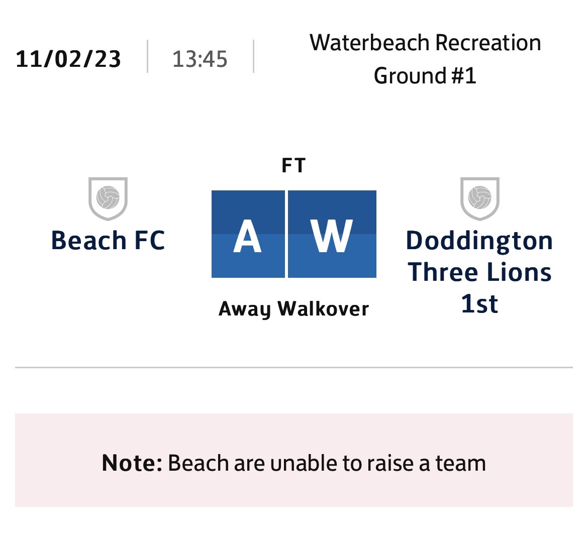 Doddington Three Lions FC tweet media