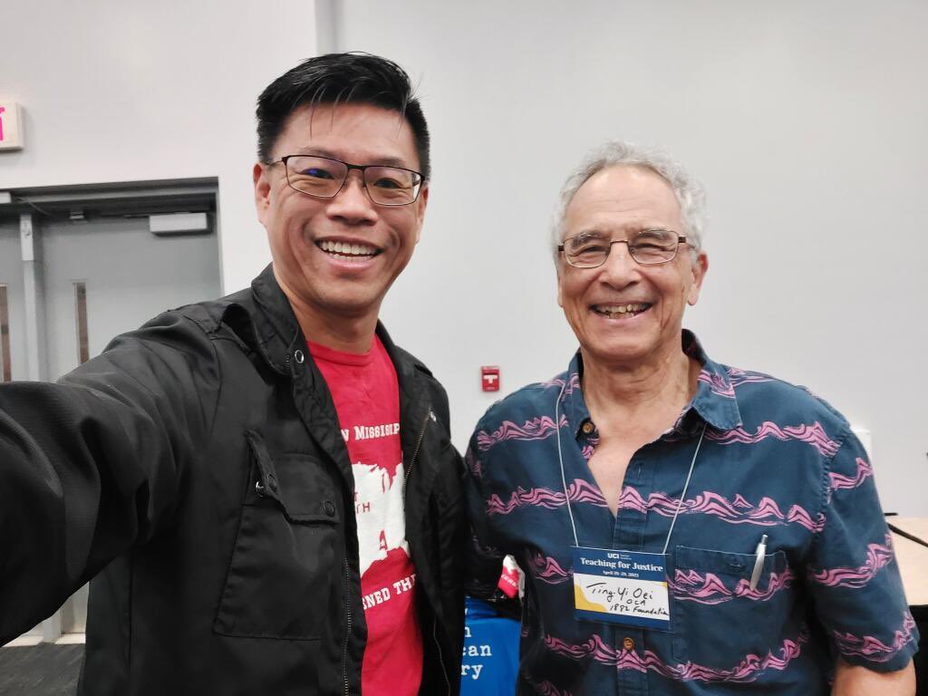 Our producer <a href="/onlywon/">Only Won aka Baldwin Chiu</a> at #teaching4justice w/ Ting-Yi Oei of <a href="/1882_foundation/">1882 Foundation</a>. They do great work educating the public on #AsianAmerican history through storytelling &amp; #publichistory