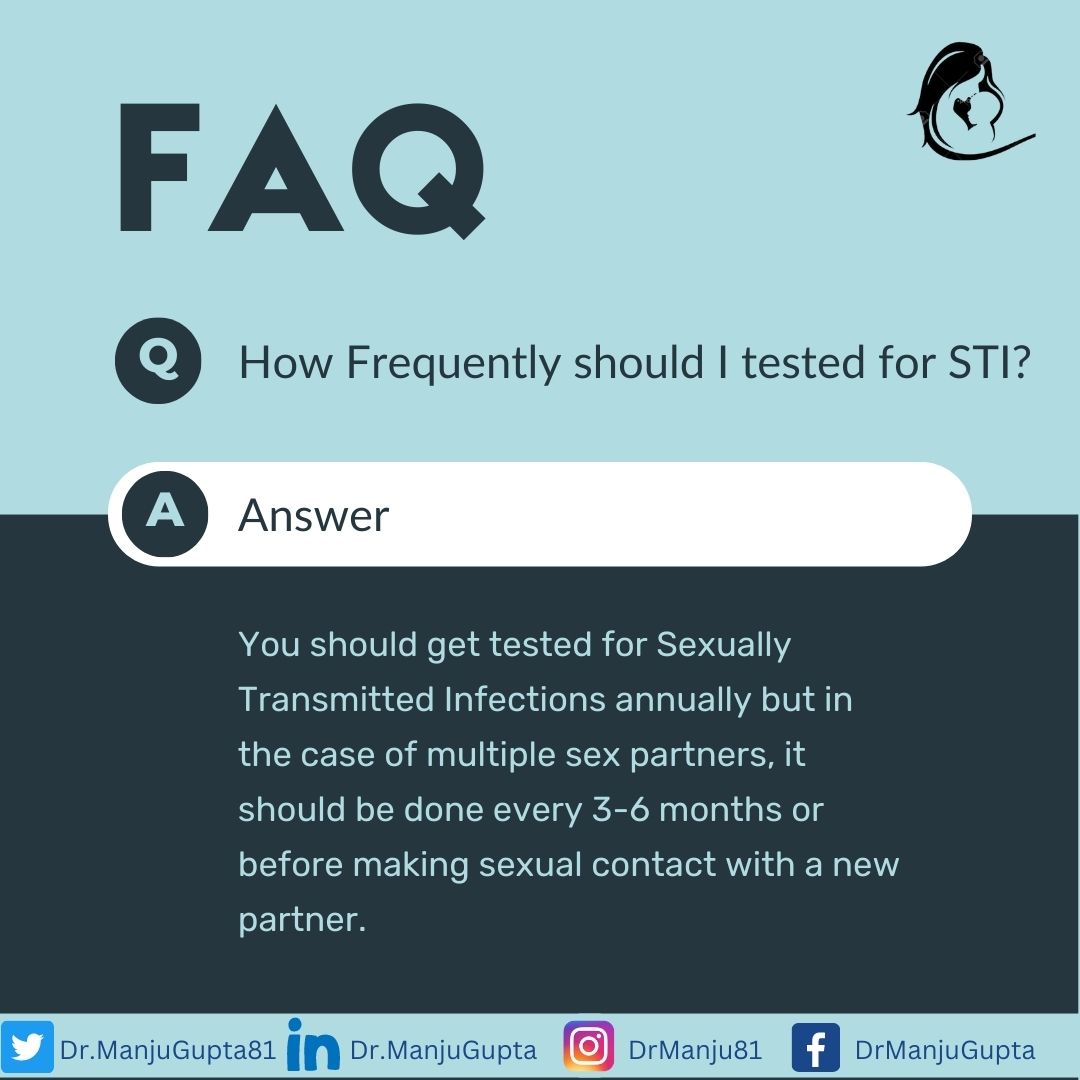 DrManjuGupta81's tweet photo. When we talk about the diagnosis and screening of STI. Most common question that arises is how frequently should test for STI be done?

#disease #femaleproblems #gynecologist #gynecology #womencare #womenhealth #femalehealth #healthylifestyle #motherhood #healthcare https://t.co/EiPBwy2C67