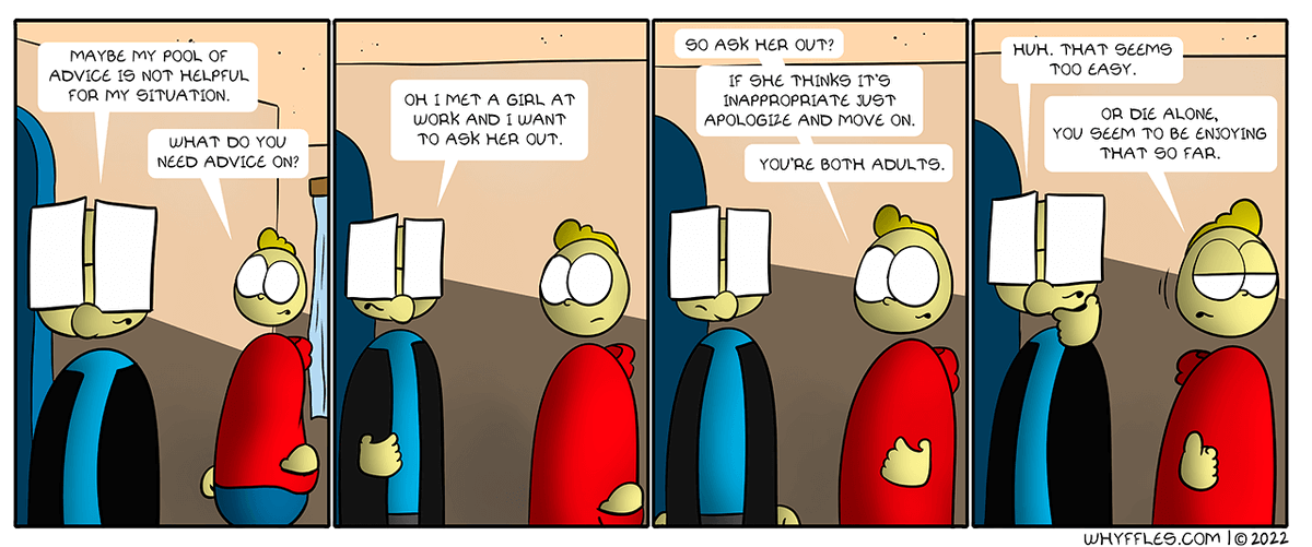 whyffles's tweet photo. People without crippling social anxiety are so annoying.
"The Simplest Solution"
https://t.co/F0nlFVWbGj
The Dating Game - pt9

#comics #webcomics https://t.co/ZeneKBhduy