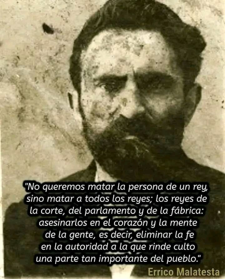 AitGijon's tweet photo. “Anarquista es, por definición, aquél que no quiere estar oprimido y no quiere ser opresor; aquél que quiere el máximo bienestar, la máxima libertad, el máximo desarrollo posible para todos los seres humanos.”

Errico Malatesta

#MemoriaAnarquista https://t.co/CpL8j0reye