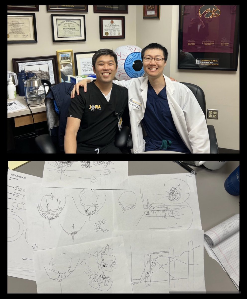 Today was Douglas Jin’s last day on my rotation for retina fellowship. One last Saturday session after postops for one-on-one surgical teaching (with all my scribbles).

So great to see Dr. Jin’s growth. He will be serving the Seattle area well in a few months!

📸: Dr. Binkley