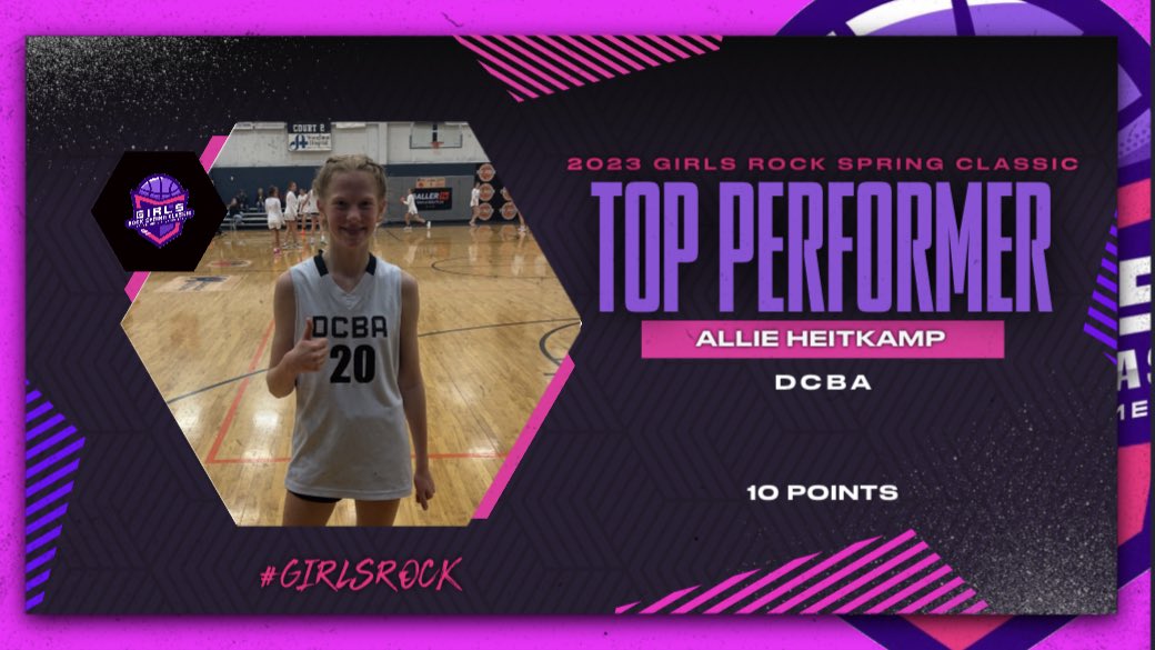 ROCKSpringClass's tweet photo. 🚨TOP PERFORMER🚨

2029 Allie Heitkamp had a strong game for @AcademyDubuque, scoring 10pts in their win over WI Truth!

#GirlsROCK https://t.co/PBRGZrSZiM