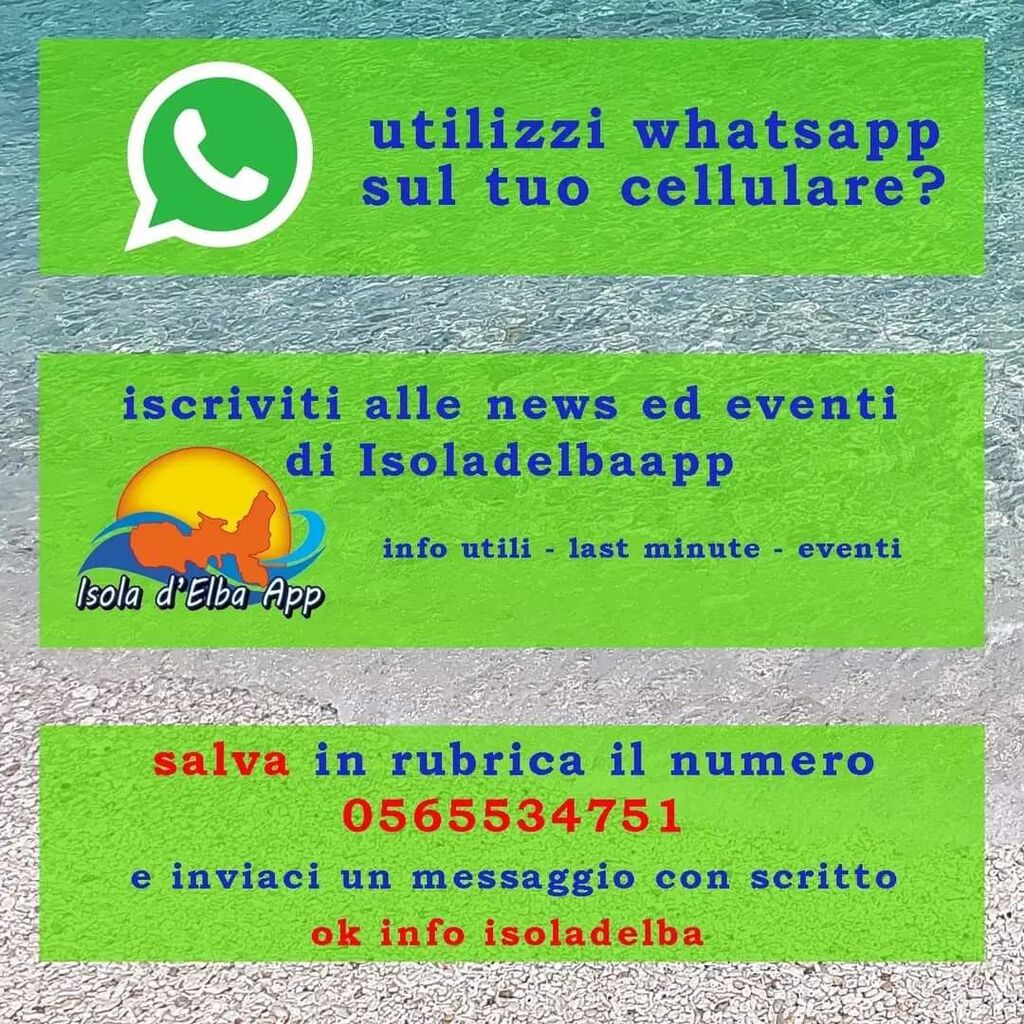 isoladelbaapp's tweet photo. È attiva la lista #whatsapp di #isoladelbaapp per rimanere sempre aggiornato sugli eventi, i #lastminute e tante info sulla nostra #isoladelba.
Iscriviti subito, è facilissimo come inviare un messaggio 😉

#elba #elbaisland #portoferraio #riomarina #rionellelba #portoazzurro … https://t.co/4P7HmLOpDn