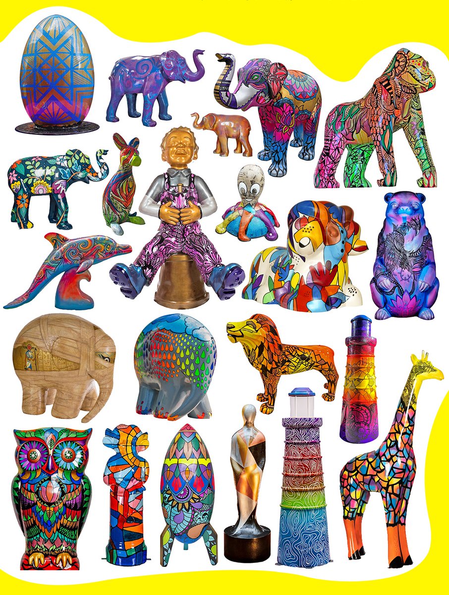 MrASingh's tweet photo. Happy International Sculpture Day! Here are some of my favourite sculptures that I've created over the years for art trails all over the UK and British Isles! 😃

Which is your favourite?
🐻🦁🦍🦒🐢🐙🐬🐘🦉🐾
#InternationalSculptureDay #ArtistOnTwitter https://t.co/krxsigYGqG