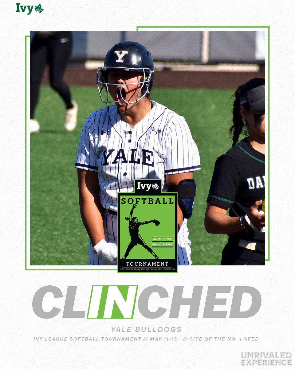 IvyLeague's tweet photo. DOGS ARE IN. 

@YaleSoftball clinches the final spot in the Ivy League Softball Tournament with a 2-0 win over Brown in the regular season finale. The Bulldogs will be the No. 3 seed in the upcoming tournament. 🌿🥎 https://t.co/jtBh36yOjH